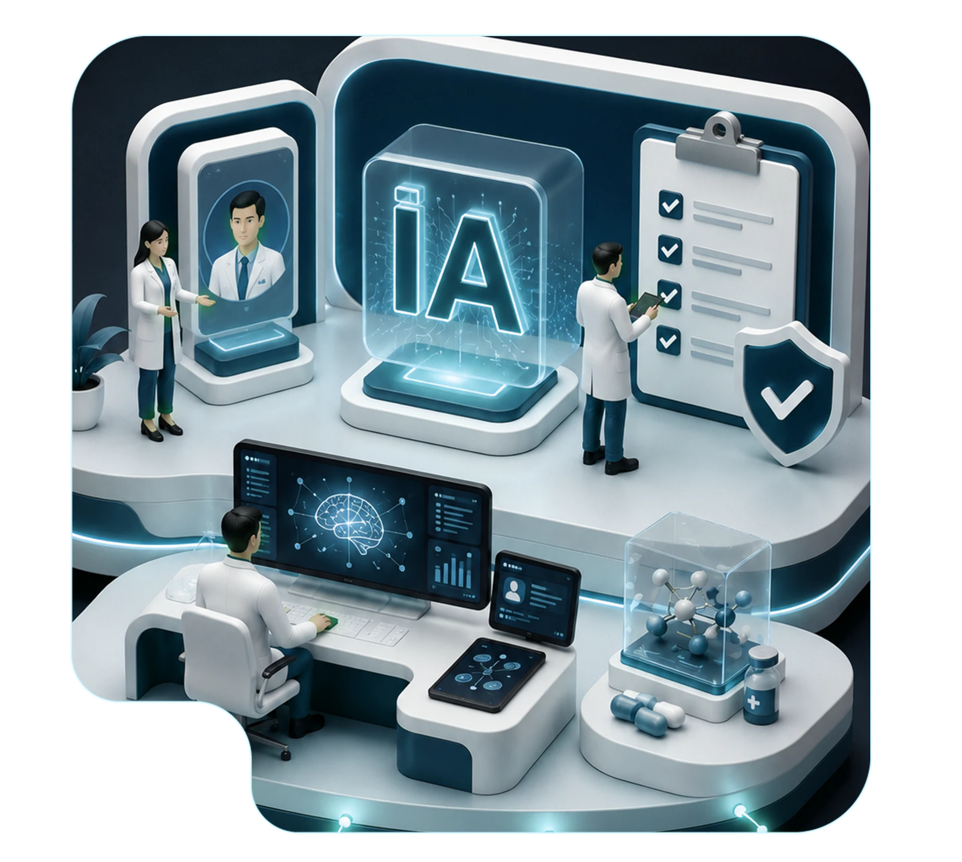 Ilustración de IA & Inteligencia Médica