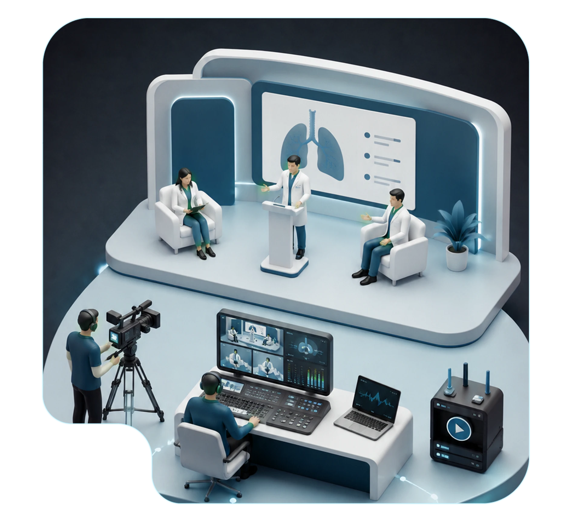 Ilustración de Webinars y Eventos virtuales